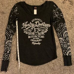 Harley-Davidson Charcoal Long Sleeve Ribbed Tee